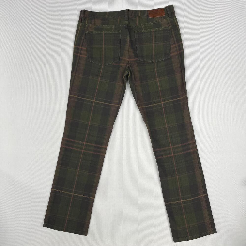 Lauren Jeans Co. Ralph Lauren Jeans Womens 12 Green Plaid Straight Stretch 34x29